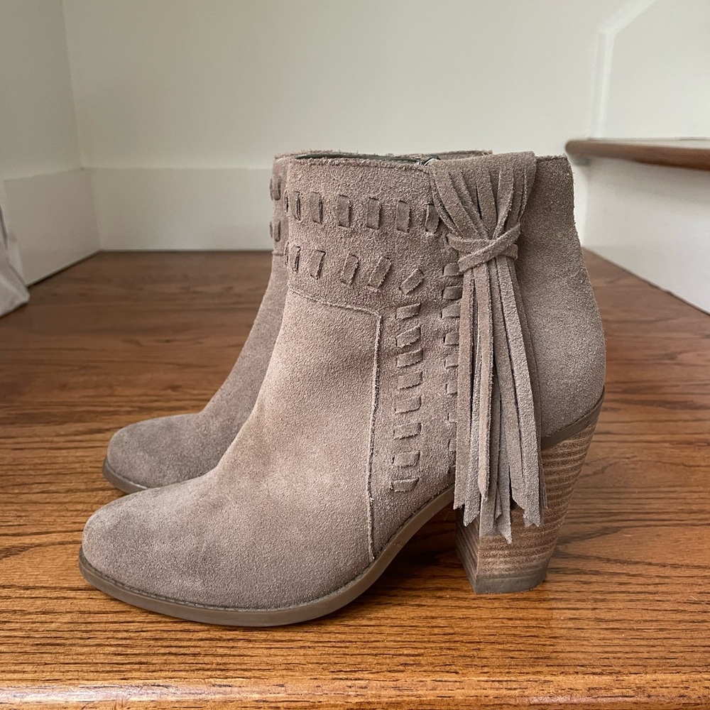 Grey Suede Booties with Tassel Jessica Simpson